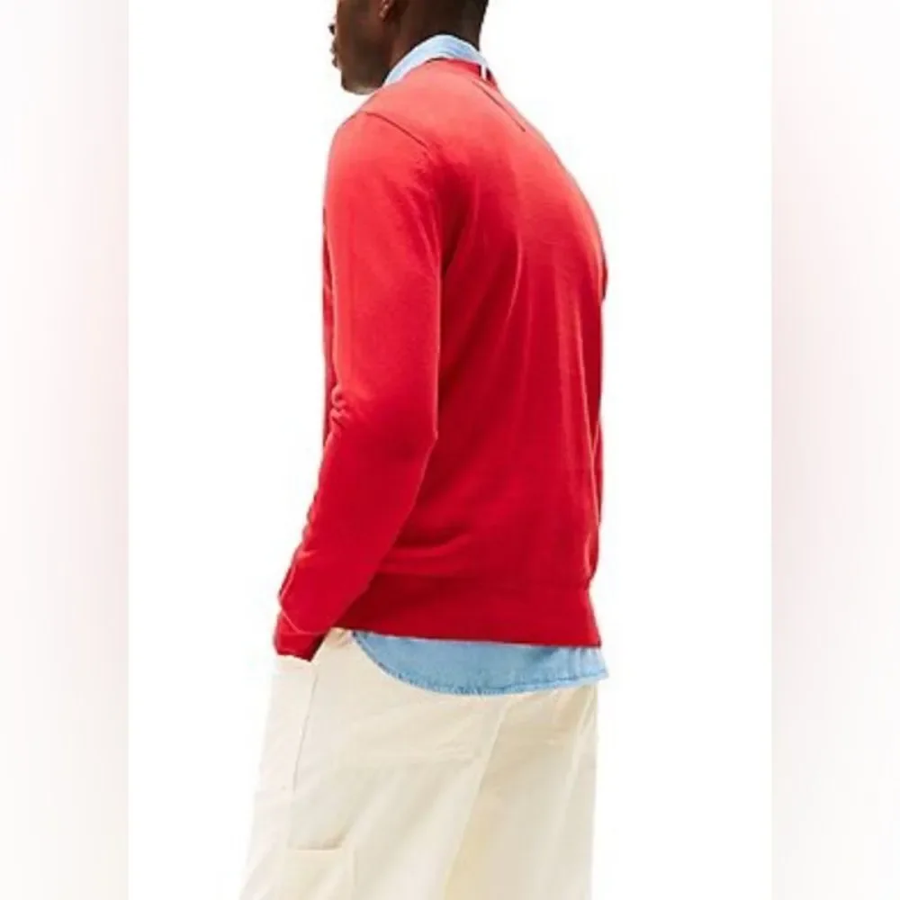 Tommy Hilfiger Essentials Cotton Crewneck Sweater Red Medium NWT IN PKG